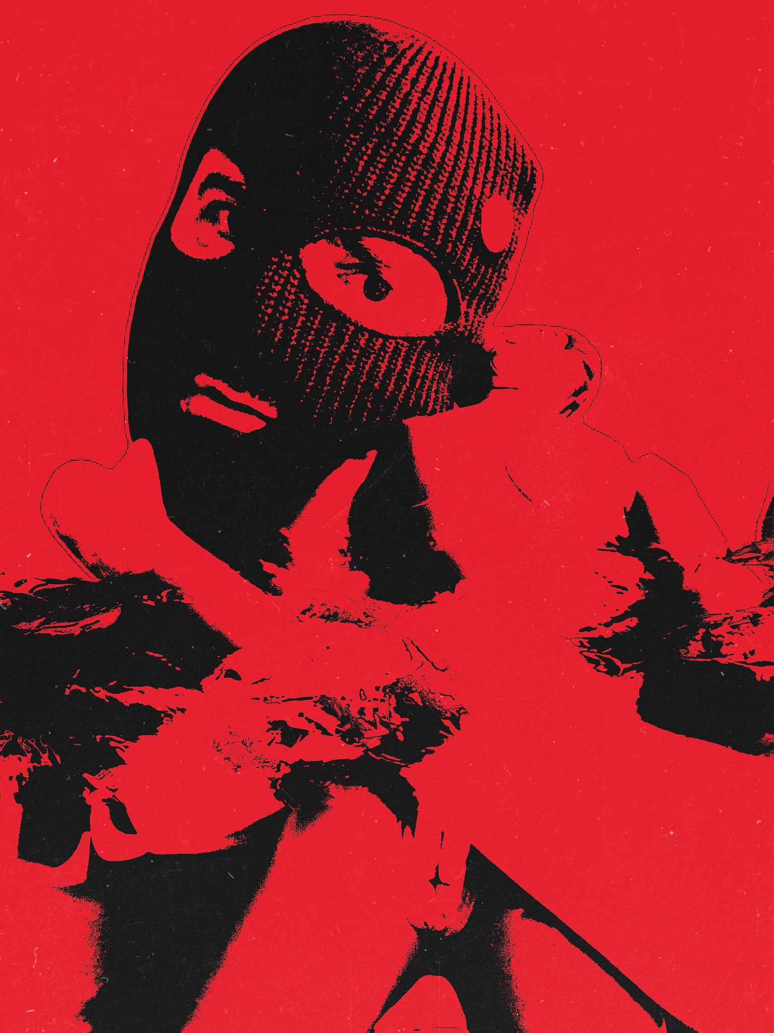 Portrait graphique rouge et noir de Maria-Callas Dinescu